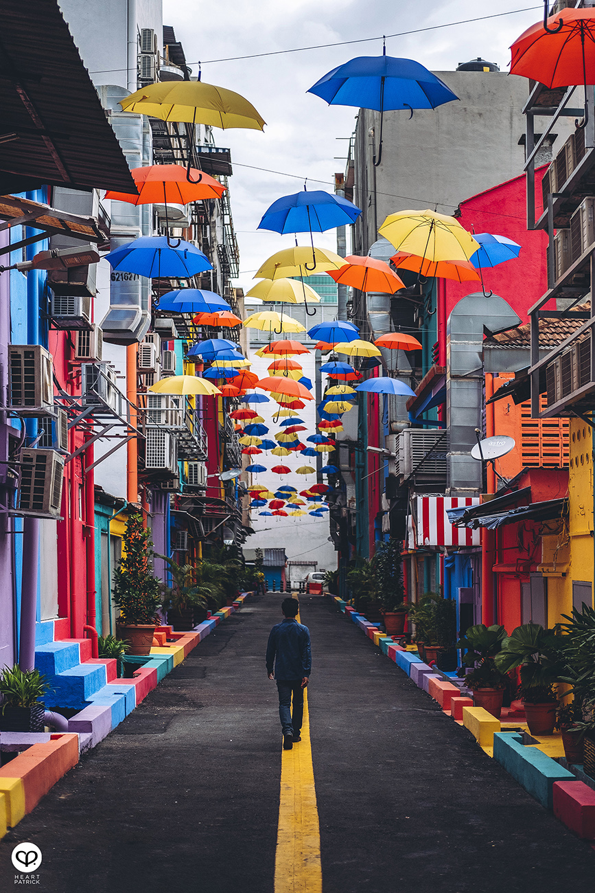 heartpatrick urban exploring colorful backlane brickfield umbrella